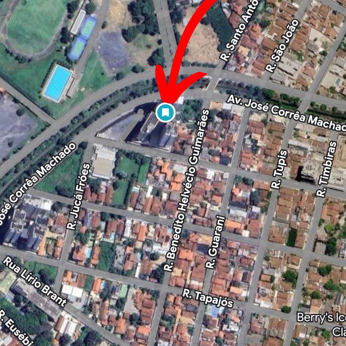 Mapa da localização do Recanto da Coluna